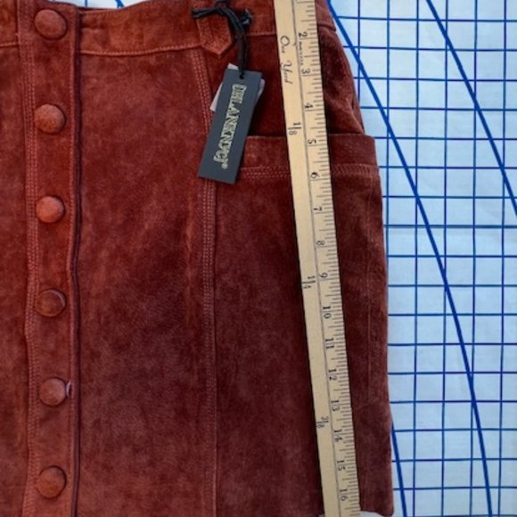 GENUINE SUEDE New w/ Tags FREE PEOPLE x Blank NYC SUN VALLEY SKIRT Size 31 US 12 - Picture 8 of 11